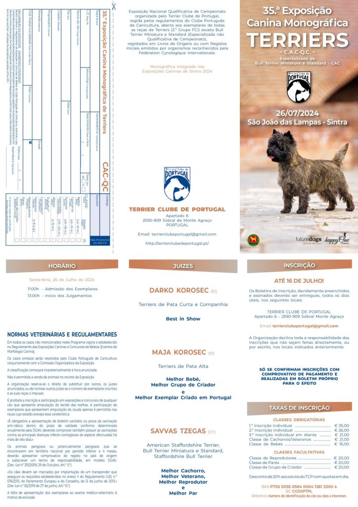 35ª Exposição Monográfica de Terriers e 2ª Exposição Especializada de Bull Terrier e Bull Terrier Miniatura